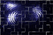 © Marina - Abstract dark blue background with squares in the form of a maze.