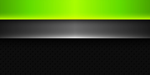 Abstract modern futuristic technology green lime light line shadow on black blank space design vector illustration