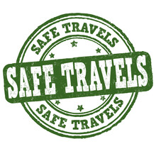 Safe Travels Grunge Rubber Stamp