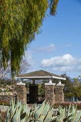 Wall Mural - Pepper tree framed view of the city of Coto de Caza, California, USA.