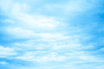 Wall Mural - bright blue sky with fluffy cumulus clouds floating in sunny day. pure white cloudscape scene with n