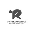 The unique bold logo of the letter R and the running man 