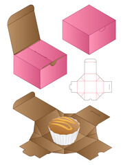 Box packaging die cut template design. 3d mock-up