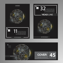 Poster - Design sign symbol round shape. Vector set vith cover brochure