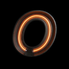 Neon Light Alphabet O With Clipping Path