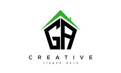 initial GA letter real estate house logo vector