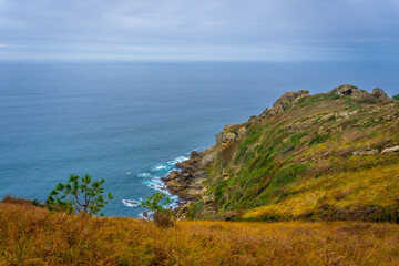 The beautiful views of the sea from Mount Ulia in the city of San Sebastian, Gipuzkoa. Basque Country