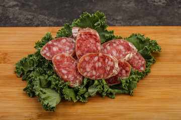 Iberian pork Fuet sausage slices