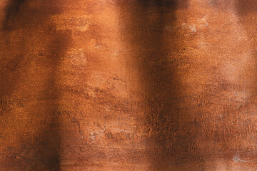 Wall Mural - Hintergrund Wand aus Metall rostig wellig in braun orange