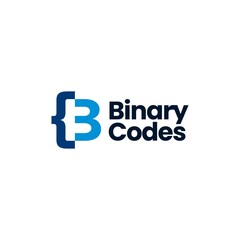 Wall Mural - b letter mark code logo vector icon illustration