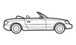 Cabrio car illustration  - simple line art contour of vehicle.