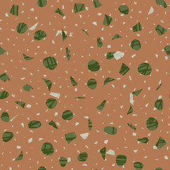 Terrazzo seamless pattern. Earthy classic flooring