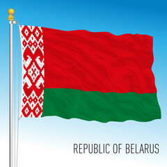 Wall Mural - Belarus official national flag, european country, vector illustration