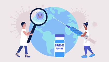 Wall Mural - Global vaccine concept