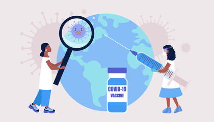 Wall Mural - Global vaccine concept