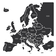 Wall Mural - Simplified smooth map of Europe