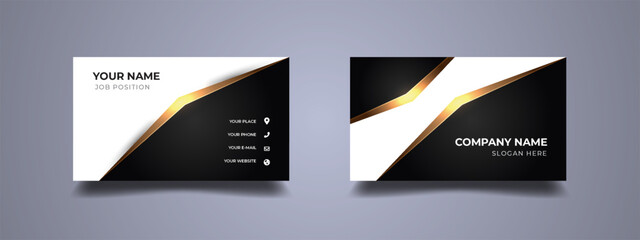 Wall Mural - luxury business card black and white background. elegant golden design. vector illustration.