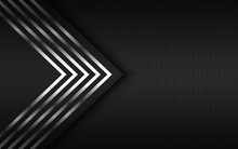 Modern Technology Background With Silver Arrows And Polygonal Grid. Abstract Metal Widescreen Background