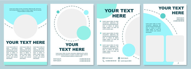 Simple cyan brochure template. Flyer, booklet, leaflet print, cover design with copy space. Bright corporate theme for product. Vector layouts for magazines, annual reports, advertising posters