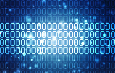 2d illustration abstract digital binary data on computer screen