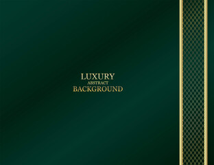 Wall Mural - Luxurious green background with a combination of gold lines and mesh. Abstract modern background.