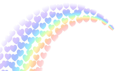 Wall Mural - rainbow gradient, white background. community tolerance design. heart color rainbow. colorful bright