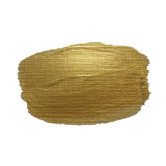 Wall Mural - gold brush stroke frame, isolated on white background. golden stroke abstract texture. fashion stain