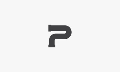 P pipe letter logo concept isolated on white background