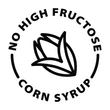 No High Fructose Corn Syrup Free Black Outline Label Icon On Transparent Background