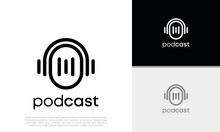 Podcast Logo Design. Podcast Icon, Logo Design Template