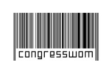 Barcode On White Background With Inscription Congresswoman Below