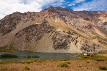 Wall Mural - View on the Andean Mountains from valley near Las Lenas in Argentina