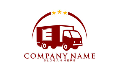 Express delivery truck vector logo