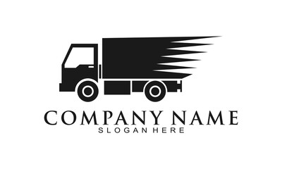 Express delivery truck illustration logo vector