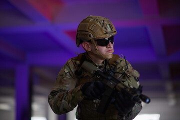 modern warfare soldier in urban environment battlefield