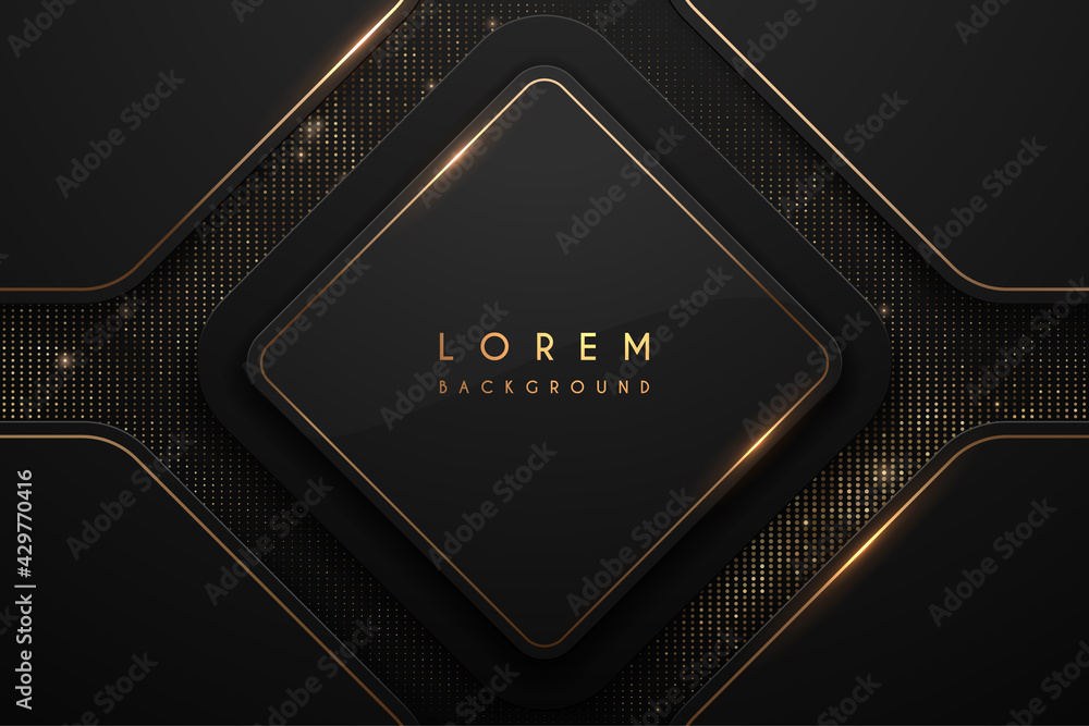 Abstract black and gold luxury background - obrazy, fototapety, plakaty 