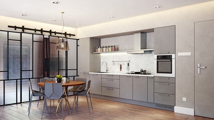 modern kitchen interior