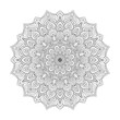 Flower-shaped transparent mandala vector artwork  for coloring book