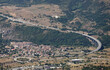 city of LAquila and the highway that passes through the valley