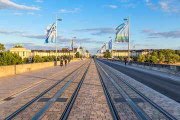 Wall Mural - tours, france. view from the wilson bridge over the loire river