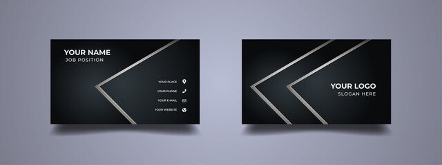 Wall Mural - modern business card with metallic lines. abstract business presentation background concept. vector 