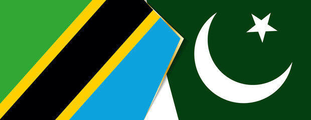 Tanzania and Pakistan flags, two vector flags.