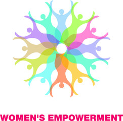 women empowerment logo vector isolated white background , colorful vector icon, Concept of woman unity.  flat sign and symbol