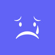 © Claude - Cute social media crying face emoji on a purple background. Royalty-free.