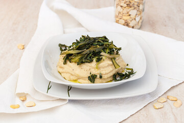 Wall Mural - The traditional recipe from Puglia: chicory with fave beans puree. Vegan recipe