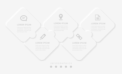 Wall Mural - vector elegant simple refined style infographic design ui template labels and icons