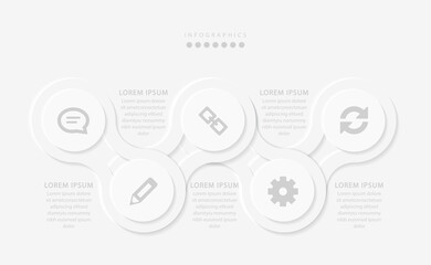 Wall Mural - vector elegant simple refined style infographic design ui template spiral round cross labels and ico