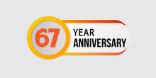 67 Years Anniversary Celebration Logo Vector Template Design Illustration