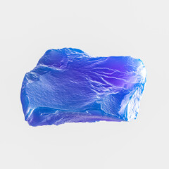 Wall Mural - futuristic abstract element, blue textured gemstone gradient fantastic 3d material rendering