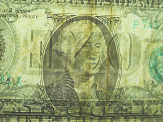 Sticker - Closeup shot of a one-dollar bill